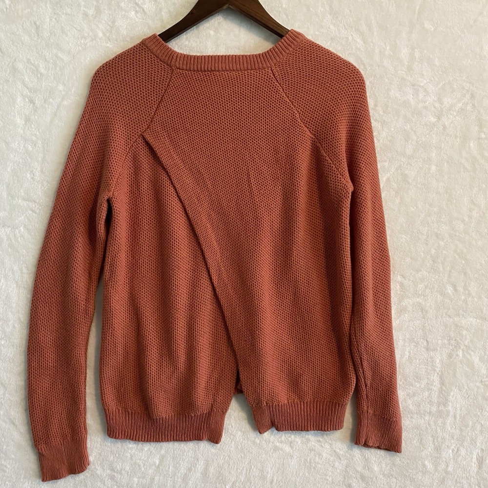 MADEWELL Providence Small Oversize Sandstone Sweater Waffle Split Back Boxy Boho
